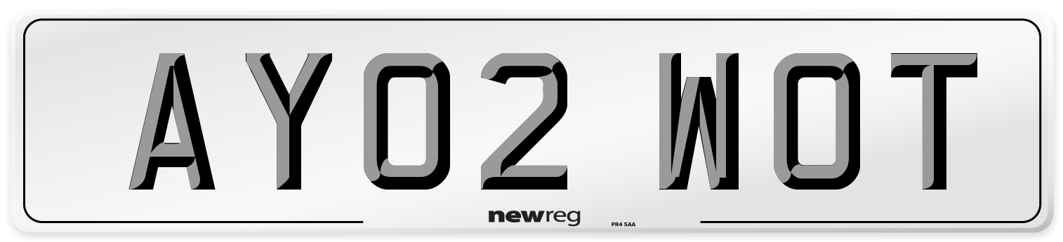 AY02 WOT Number Plate from New Reg